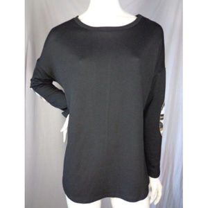Fashionomics Black Sweater Elbow Sequin Detail